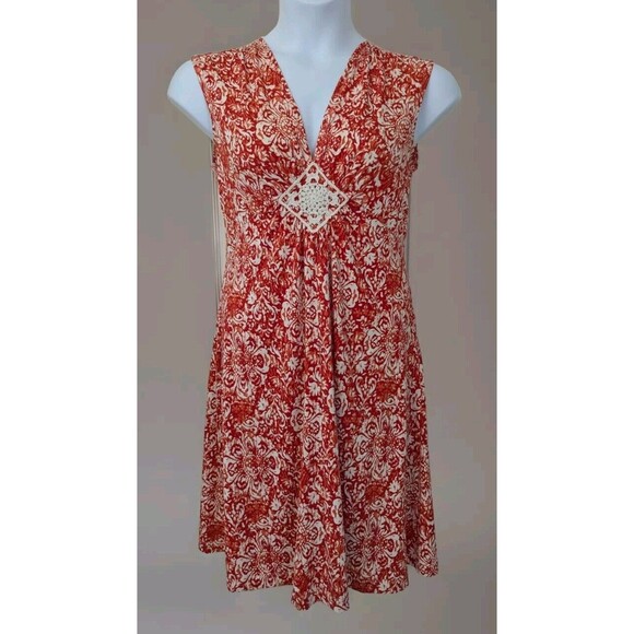 Jonathan Martin women's sleeveless floral print stretch knit dress size 10 - Picture 1 of 7